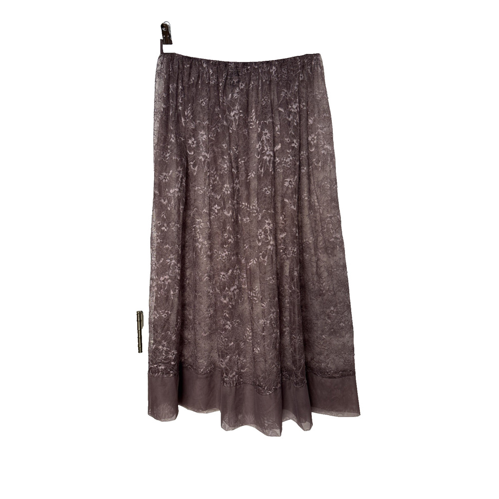 Victoria's Secret M Mauve Floral Lacey Sheer Midi Skirt Slip Sexy Fairy Feminine